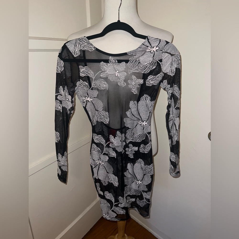Mesh floral blouse